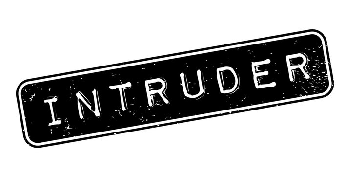 Intruder rubber stamp. Grunge design with dust scratches. Effects can be easily removed for a clean, crisp look. Color is easily changed.