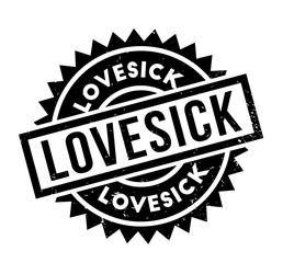 Lovesick rubber stamp. Grunge design with dust scratches. Effects can be easily removed for a clean, crisp look. Color is easily changed.