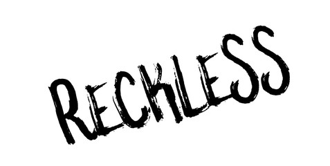 Reckless rubber stamp. Grunge design with dust scratches. Effects can be easily removed for a clean, crisp look. Color is easily changed.
