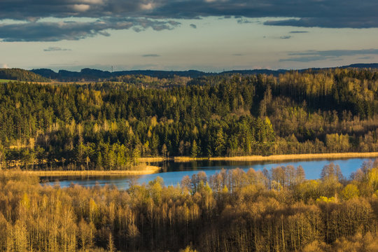 Spring view on the Jaczno lake in Suwalski landscape park, Podlasie, Poland