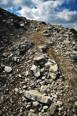 Stone mountain path to the clouds