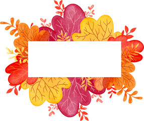 Fall Watercolor Frame Rectangle 