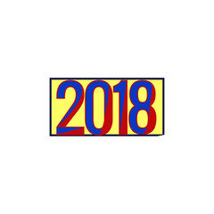 Colorful line numbers New Year 2018