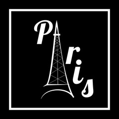 White lettering with quote Paris on black background