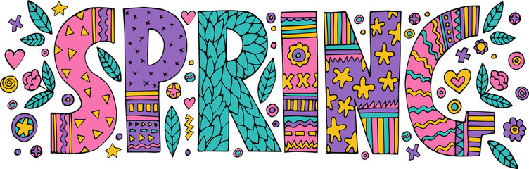 colorful Spring lettering