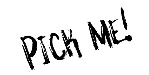 Pick Me rubber stamp. Grunge design with dust scratches. Effects can be easily removed for a clean, crisp look. Color is easily changed.