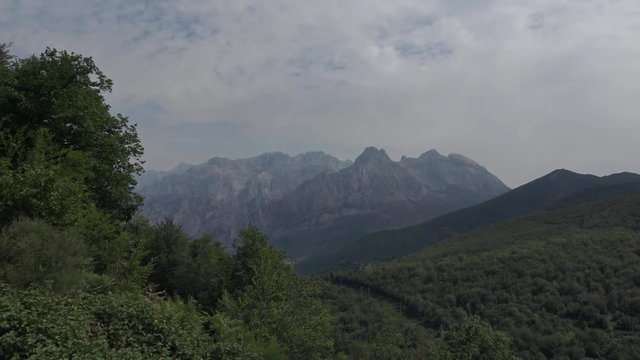 Natural landscape of mountain Asturias Spain