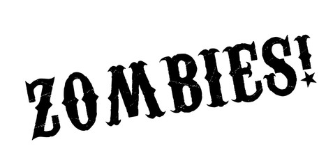 Zombies rubber stamp. Grunge design with dust scratches. Effects can be easily removed for a clean, crisp look. Color is easily changed.