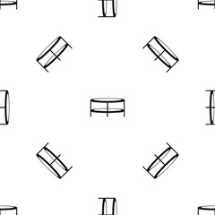 A round coffee table pattern seamless black