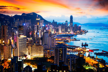 Fototapeta premium Braemar wzgórze miejsce przeznaczenia punkt obserwacyjny Wiktoria schronienie, Hong Kong