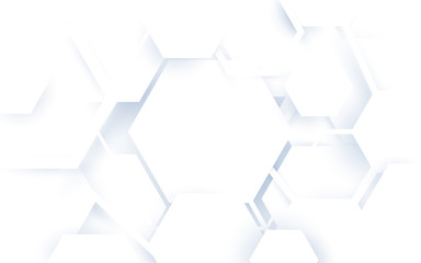 Abstract white hexagons geometric shape repeating background