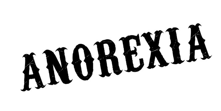 Anorexia rubber stamp. Grunge design with dust scratches. Effects can be easily removed for a clean, crisp look. Color is easily changed.