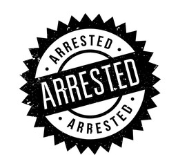 Obraz premium Arrested rubber stamp. Grunge design with dust scratches. Effects can be easily removed for a clean, crisp look. Color is easily changed.