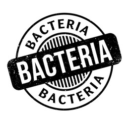 Bacteria rubber stamp. Grunge design with dust scratches. Effects can be easily removed for a clean, crisp look. Color is easily changed.