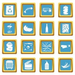Waste and garbage icons azure