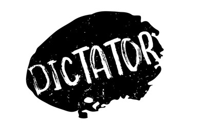 Dictator rubber stamp. Grunge design with dust scratches. Effects can be easily removed for a clean, crisp look. Color is easily changed.