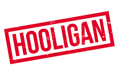 Hooligan rubber stamp. Grunge design with dust scratches. Effects can be easily removed for a clean, crisp look. Color is easily changed.