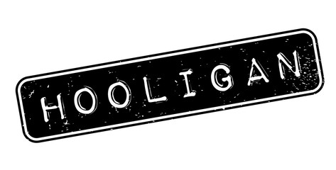 Hooligan rubber stamp. Grunge design with dust scratches. Effects can be easily removed for a clean, crisp look. Color is easily changed.
