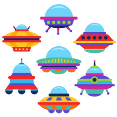 Fototapeta na wymiar Colorful UFOs