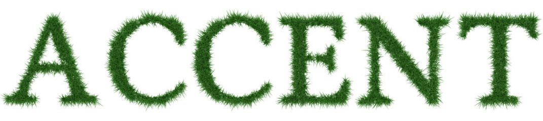 Accent - 3D rendering fresh Grass letters isolated on whhite background.