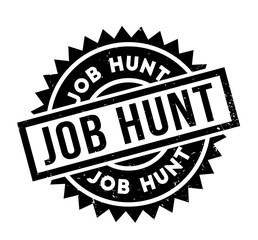Job Hunt rubber stamp. Grunge design with dust scratches. Effects can be easily removed for a clean, crisp look. Color is easily changed.