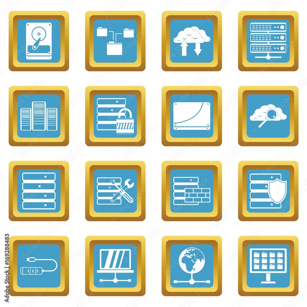 Aufkleber database icons azure