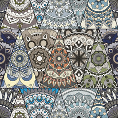 Seamless mandalas pattern. Vintage decorative elements with mandala. Hand drawn mandala background. Islam, Arabic mandala, Indian, mandala ottoman motifs. Perfect for printing on fabric or paper.