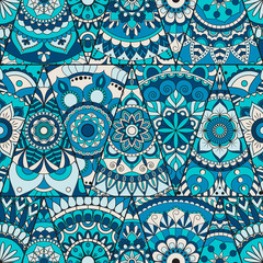 Seamless mandalas pattern. Vintage decorative elements with mandala. Hand drawn mandala background. Islam, Arabic mandala, Indian, mandala ottoman motifs. Perfect for printing on fabric or paper.