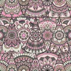 Seamless mandalas pattern. Vintage decorative elements with mandala. Hand drawn mandala background. Islam, Arabic mandala, Indian, mandala ottoman motifs. Perfect for printing on fabric or paper.