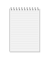 The White notebook isolated on the white background