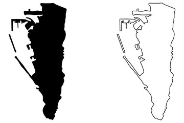Gibraltar map vector illustration, scribble sketch Gibraltar - obrazy, fototapety, plakaty