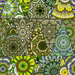 Seamless mandalas pattern. Vintage decorative elements with mandala. Hand drawn mandala background. Islam, Arabic mandala, Indian, mandala ottoman motifs. Perfect for printing on fabric or paper.