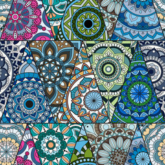 Seamless mandalas pattern. Vintage decorative elements with mandala. Hand drawn mandala background. Islam, Arabic mandala, Indian, mandala ottoman motifs. Perfect for printing on fabric or paper.