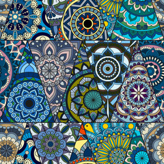 Seamless mandalas pattern. Vintage decorative elements with mandala. Hand drawn mandala background. Islam, Arabic mandala, Indian, mandala ottoman motifs. Perfect for printing on fabric or paper.