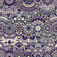 Seamless mandalas pattern. Vintage decorative elements with mandala. Hand drawn mandala background. Islam, Arabic mandala, Indian, mandala ottoman motifs. Perfect for printing on fabric or paper.