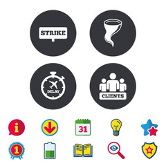 Strike icon. Storm weather and group of people.