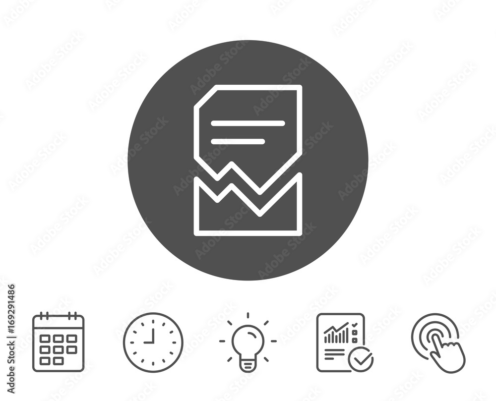 Poster corrupted document line icon. bad file sign.