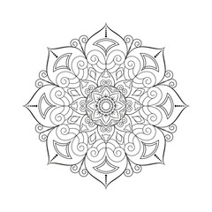 Flower Mandala. Vintage decorative elements. Oriental pattern, vector illustration. Islam, Arabic, Indian, moroccan,spain, turkish, pakistan, chinese, mystic, ottoman motifs. Coloring book page