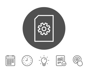 Obraz premium Document Management icon. File with Cogwheel.