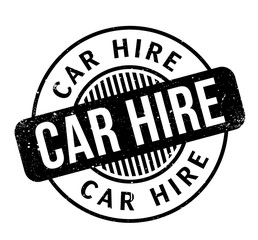 Car Hire rubber stamp. Grunge design with dust scratches. Effects can be easily removed for a clean, crisp look. Color is easily changed.