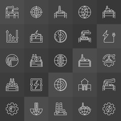 Geothermal power linear icons