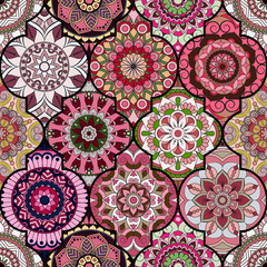 Seamless pattern. Vintage decorative elements. Hand drawn background. Islam, Arabic, Indian, ottoman motifs. Perfect for printing on fabric or paper.