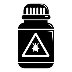 Poison insects icon, simple black style