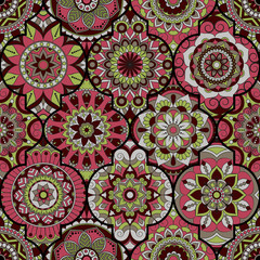 Seamless pattern. Vintage decorative elements. Hand drawn background. Islam, Arabic, Indian, ottoman motifs. Perfect for printing on fabric or paper.