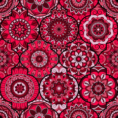 Seamless pattern. Vintage decorative elements. Hand drawn background. Islam, Arabic, Indian, ottoman motifs. Perfect for printing on fabric or paper.