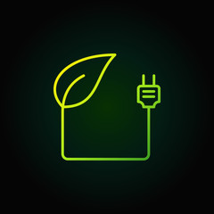 Leaf with plug green icon