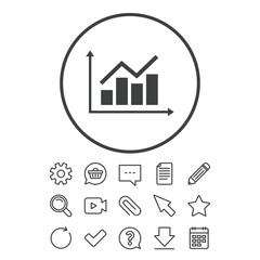 Graph chart sign icon. Diagram symbol.