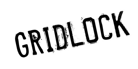 Gridlock rubber stamp. Grunge design with dust scratches. Effects can be easily removed for a clean, crisp look. Color is easily changed.