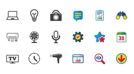 Home appliances, device icons. Air conditioning.