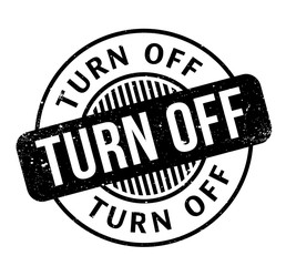 Turn Off rubber stamp. Grunge design with dust scratches. Effects can be easily removed for a clean, crisp look. Color is easily changed.